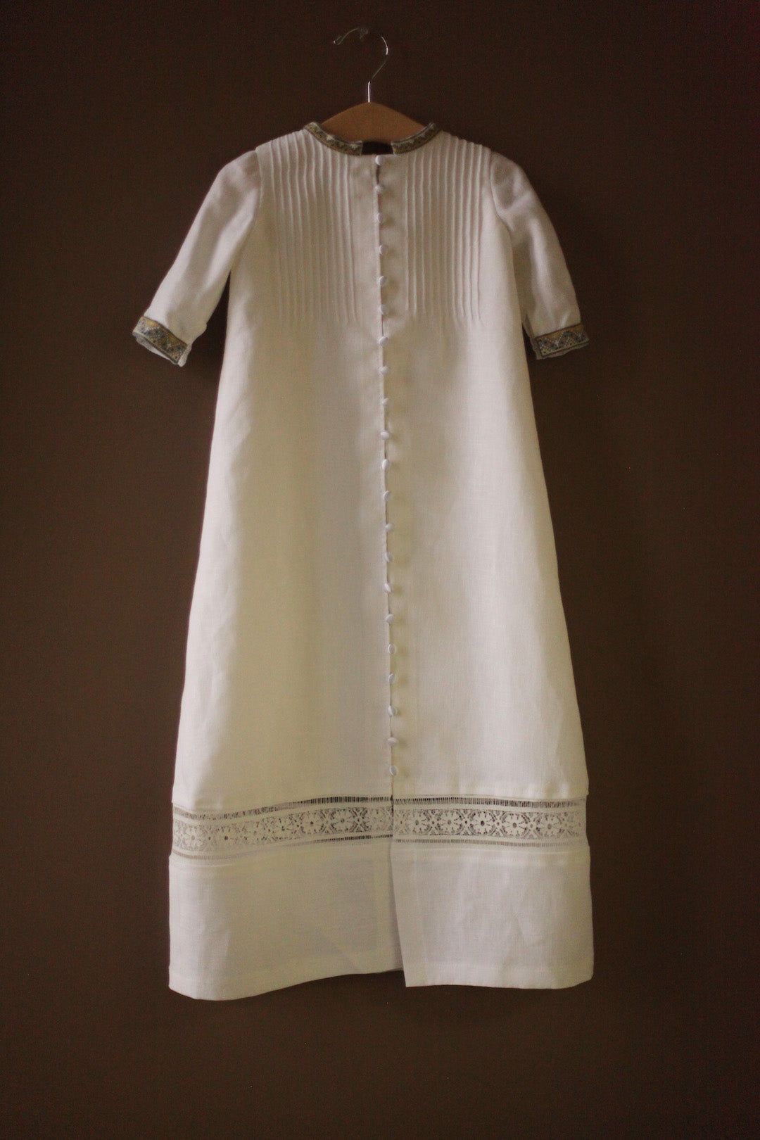 linen baptism dress Firenze Christening Gown