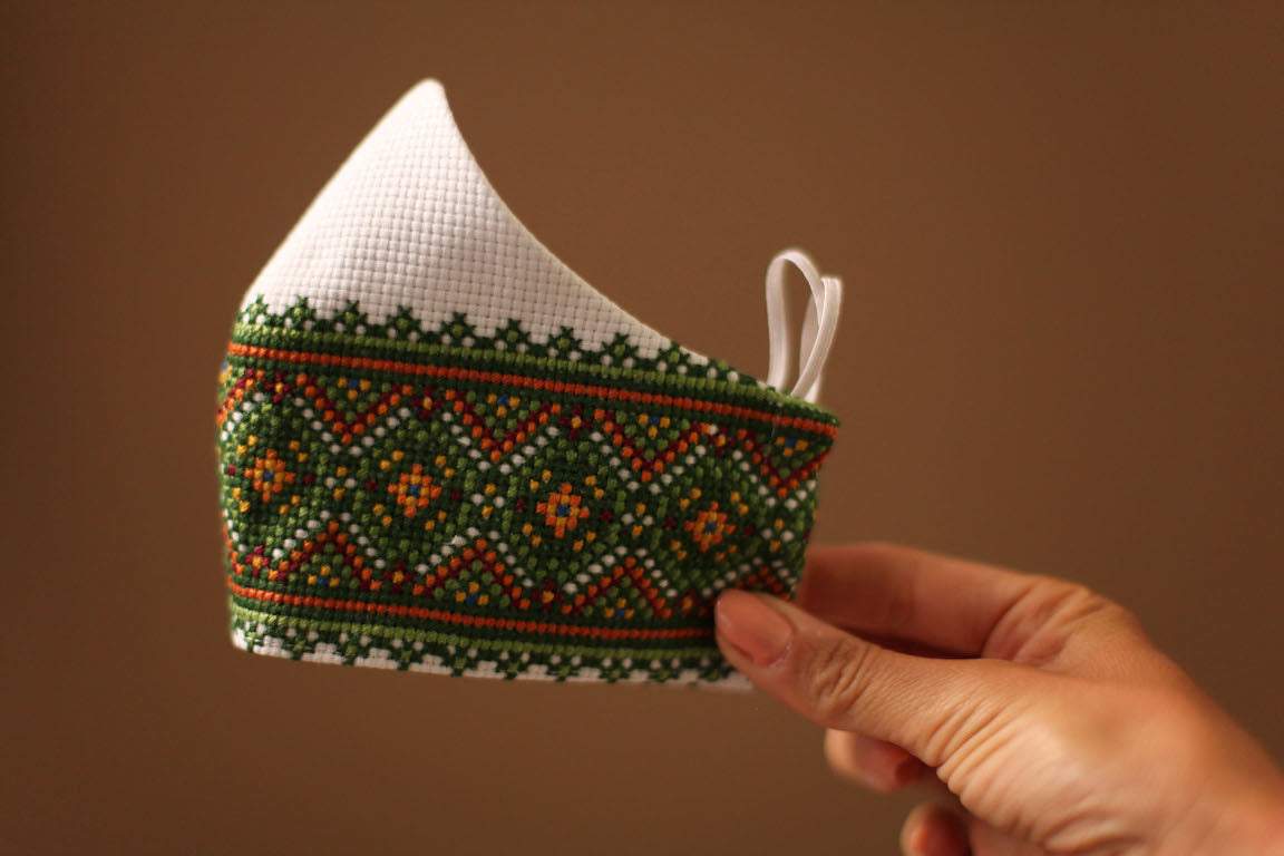 embroidered face mask