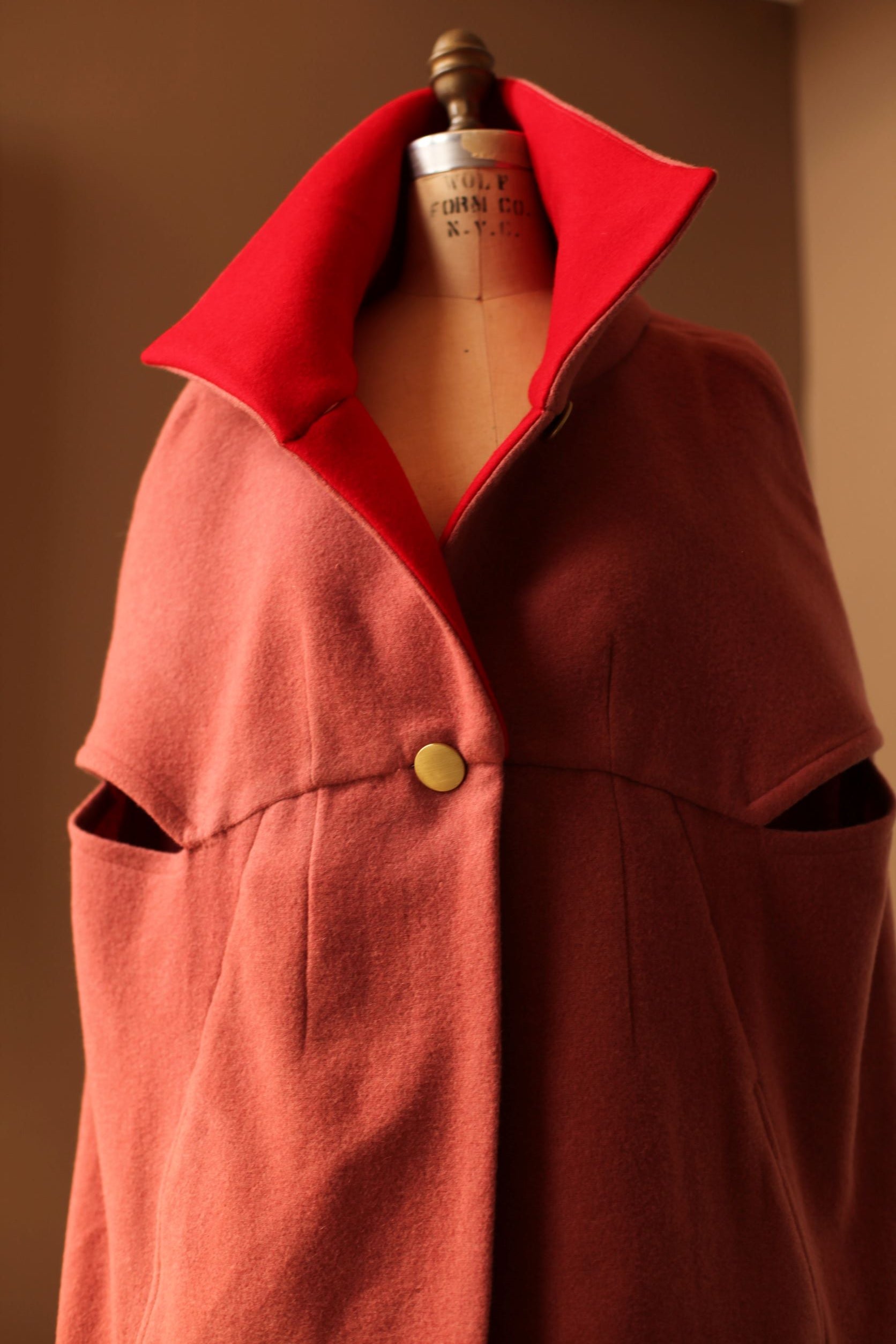 womens wool cape with pockets