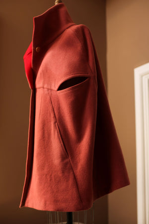 red womens wool cape