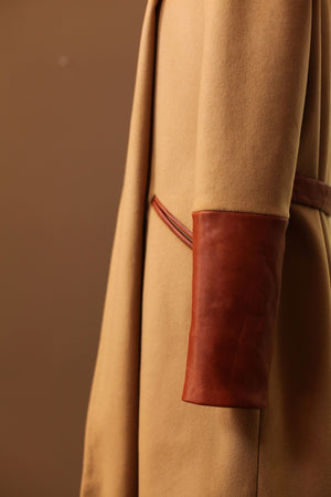 camel wool and leather jacket